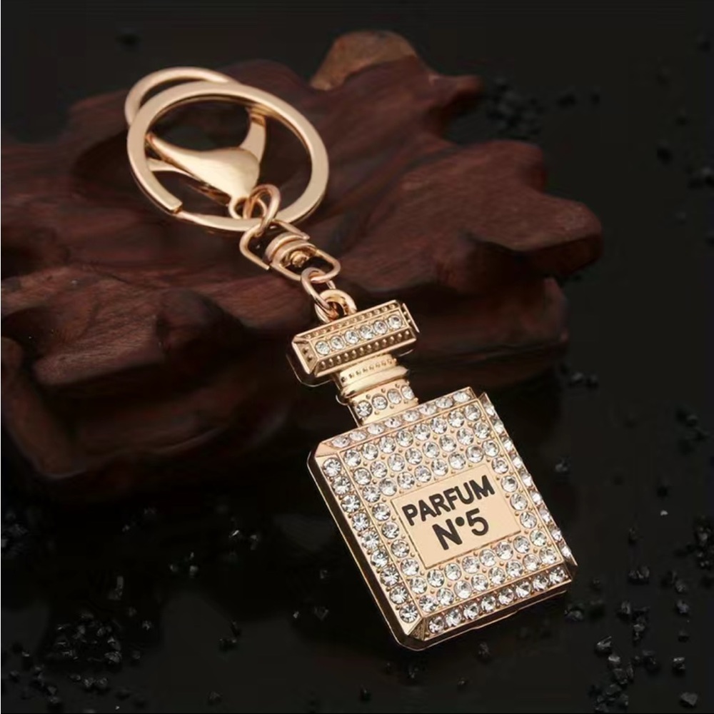 NEW Rhinestone Perfume Bottle Keychain Bag Charm